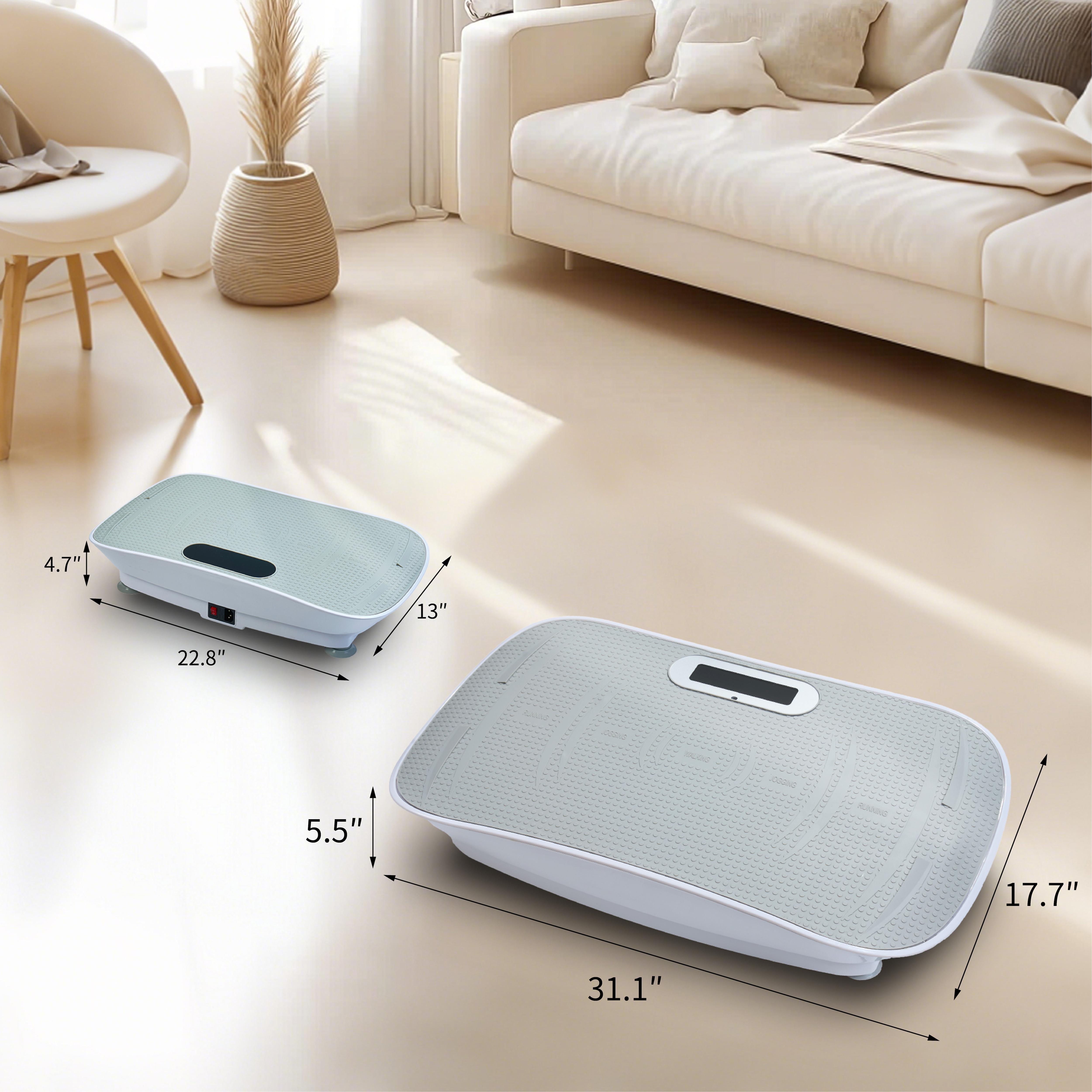 Full Body Vibration Platform Crazy Fitness Massage 10-Frequency Weight Loss & Fat Burner Shaking Machine For Unisex Grey 034_voghion.com